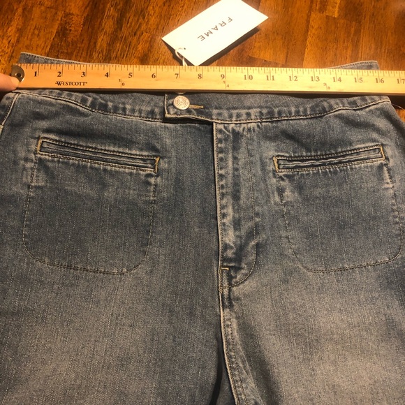 NWT $268 FRAME Le Hardy High Waist Wide Leg Jeans in 'Deepwater' in size 32! - Picture 9 of 12